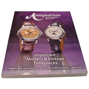 Antiquorum Important Modern And Vintage Timepieces New York December 11, 2013 Auction Catalog - HorologyBooks.com