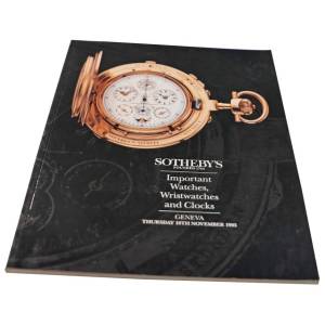 Sotheby’s Important Watches, Wristwatches And Clocks Geneva November 18, 1993 Auction Catalog - HorologyBooks.com