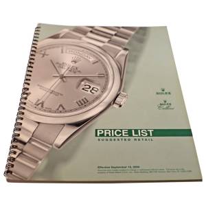 Rolex 2000 Master Dealer Watch Price List Catalog - HorologyBooks.com
