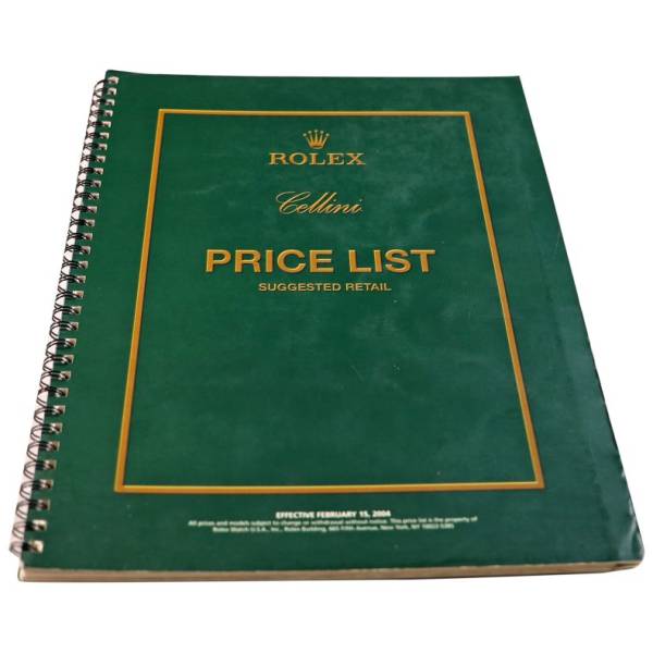 Rolex 2004 Master Dealer Watch Price List Catalog - HorologyBooks.com