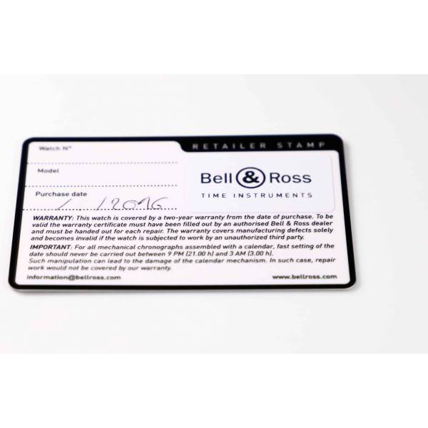 Bell & Ross Watch Warranty Card - HorologyBooks.com