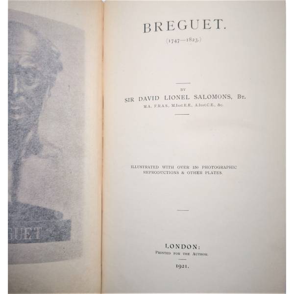 Breguet 1747-1823 Book & Supplement Set By Sir David Lionel Salomons - HorologyBooks.com