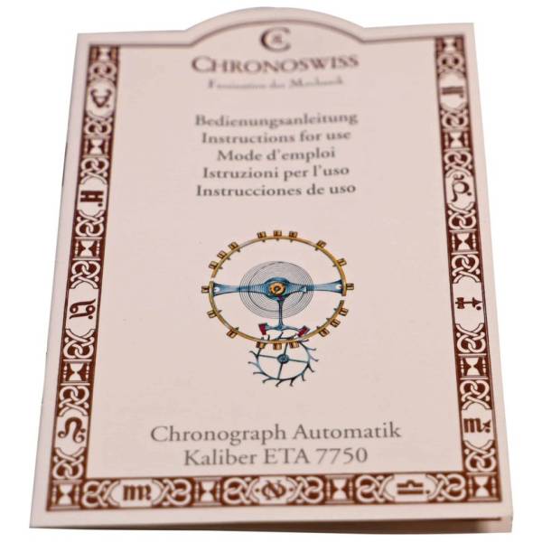 Chronoswiss Chronograph Cal 7750 Watch Operational Instruction Booklet - HorologyBooks.com
