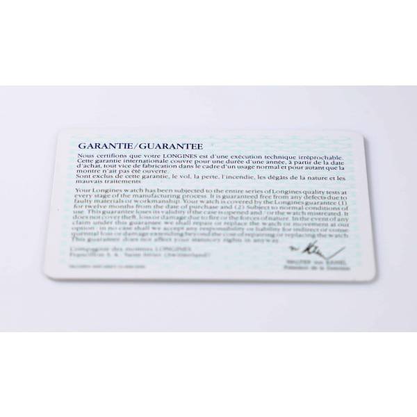 Longines Watch Guarantee Warranty Card - HorologyBooks.com