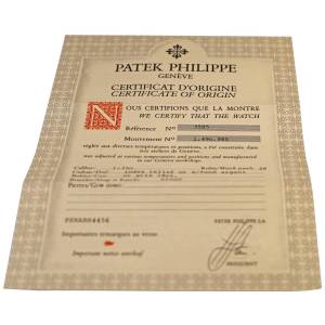Patek Philippe 3585 Watch Warranty Papers Vintage - HorologyBooks.com