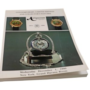 Antiquorum Contemporary Limited Education And Collectors Watches New York December 1, 1999 Auction Catalog