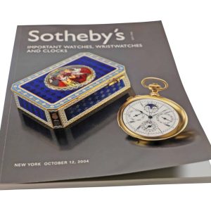 Sotheby’s Important Watches, Wristwatches And Clocks New York October 12, 2004 Auction Catalog