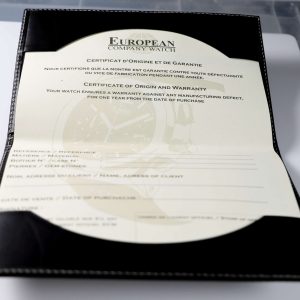 European Company Watch Warranty Papers With Leather ECW Portfolio Holder