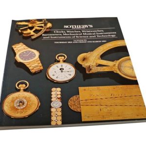 Sotheby’s Clocks, Watches, Wristwatches, Barometers, Mechanical Musical Instruments & Instruments of Science & Technology London March 4, 1994 Auction Catalog