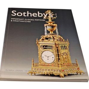 Sotheby’s Important Clocks, Watches & Wristwatches London September 19, 2002 Auction Catalog