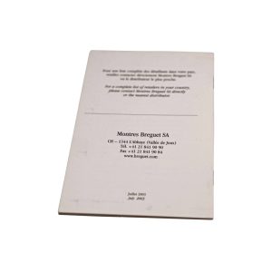 Breguet Boutiques Distributors Booklet