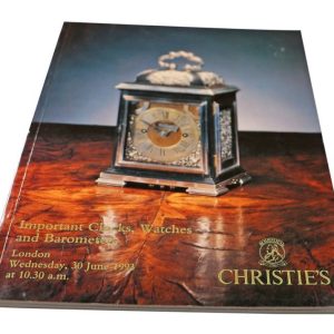 Christie’s Important Clocks, Watches and Barometers London Jun 30, 1993 Auction Catalog