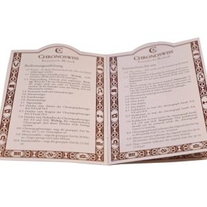 Chronoswiss Chronograph Cal 7750 Watch Operational Instruction Booklet