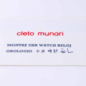 Cleto Munari Watch International Guarantee Warranty Card