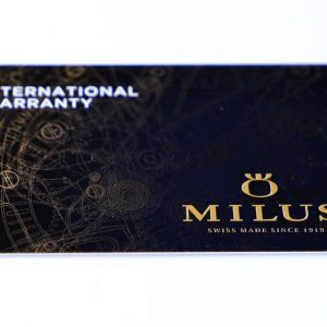 Milus Watch Warranty Card